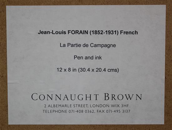 Attributed to Jean-Louis Forain (1852-1931) Le Tableau de Croche, 6 x 4in.
